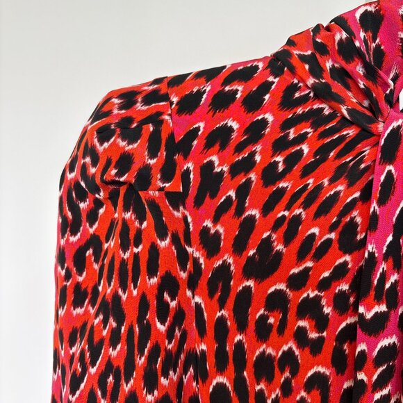 Zadig & Voltaire Ryde Pink & Orange Leopard Silk Dress Medium Size - Picture 7 of 10